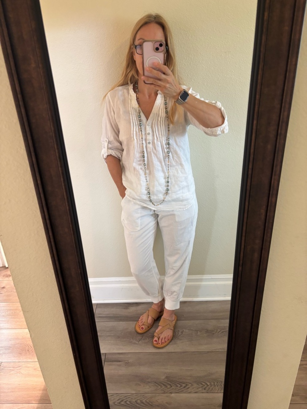 GAP White Cotton cropped Joggers
